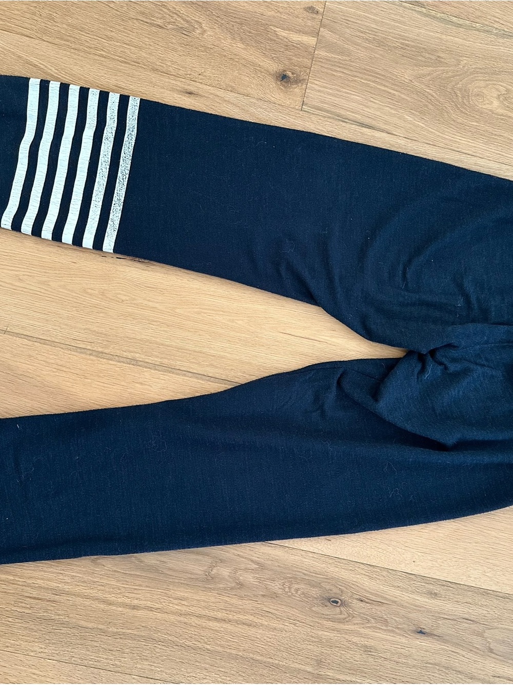 Sundry Navy Sweatpants with White Striped Cuff